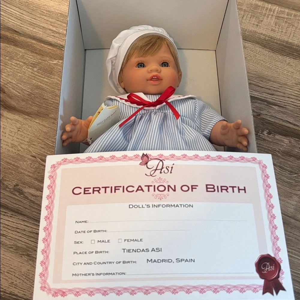 Asi Baby Doll with Striped Outfit Brand New